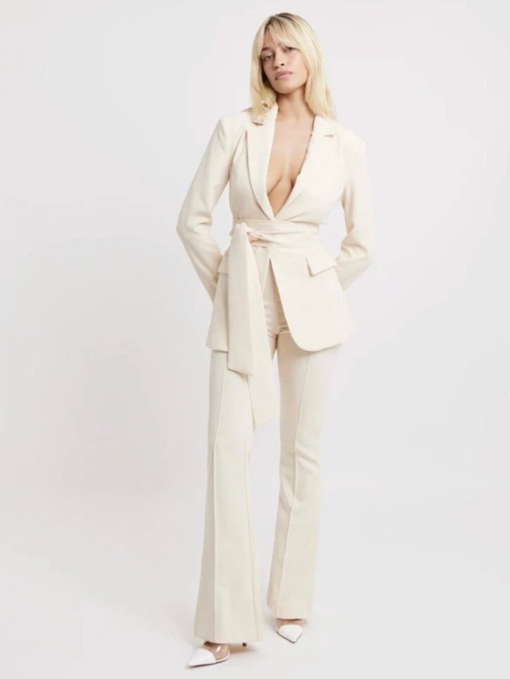 Because Of Alice — Classic Blazer & Wide-Leg Trouser Set (NWOT)
